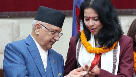 Prime Minister Oli Announces NPR 6.5 Million Cash Prize for Paralympics Bronze Medalist Palasha Govardhan