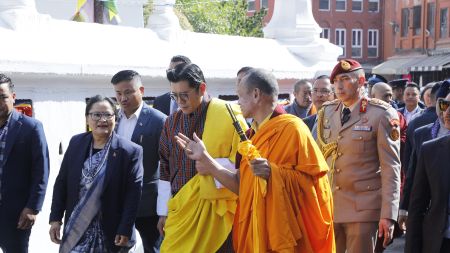 Bhutanese King Visits Nepal, Pays Homage at Religious Sites