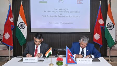 India and Nepal Review Progress on Post-Earthquake Reconstruction: Commitment Strengthened through 5th JPMC Meeting